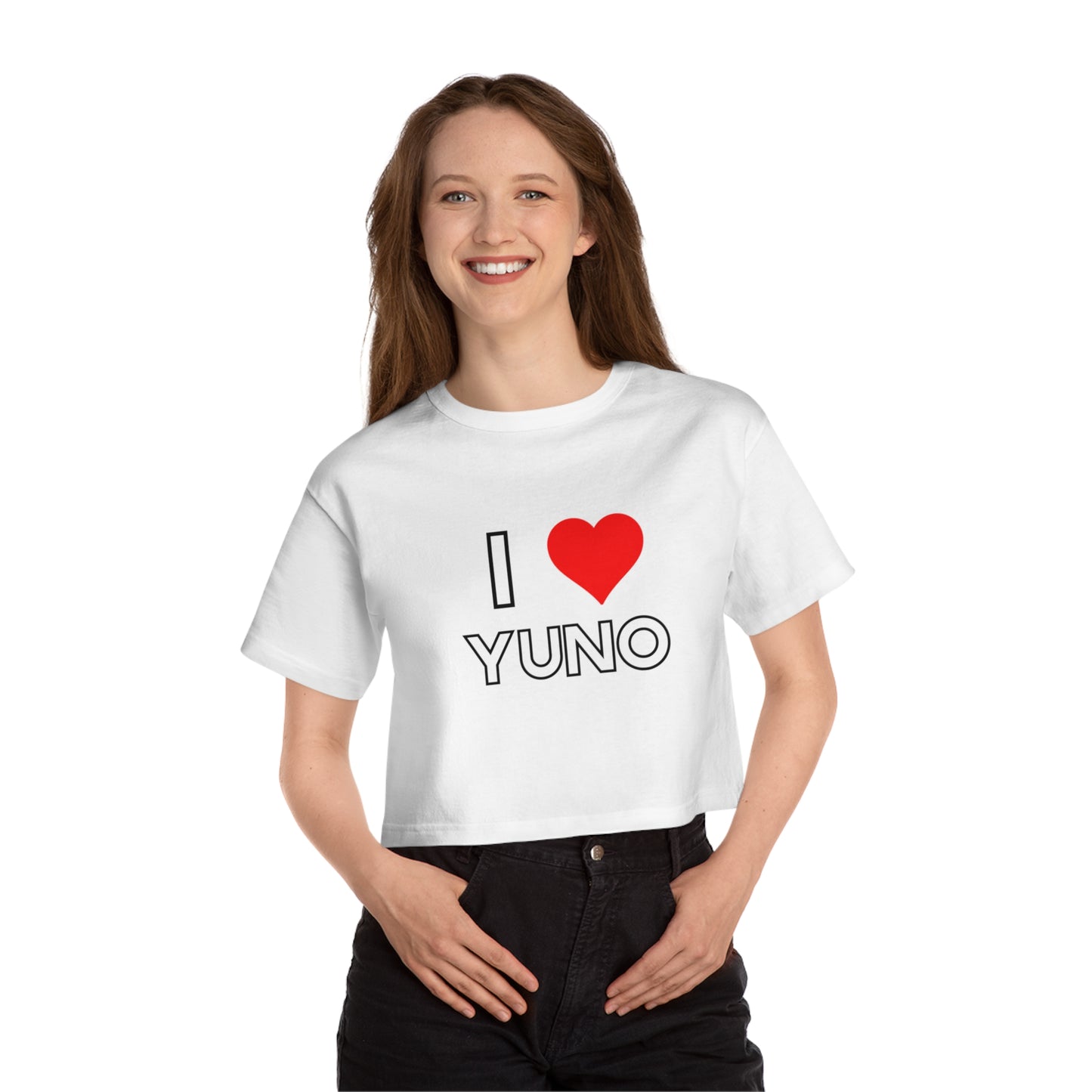 I Love Yuno Champion Crop Tee